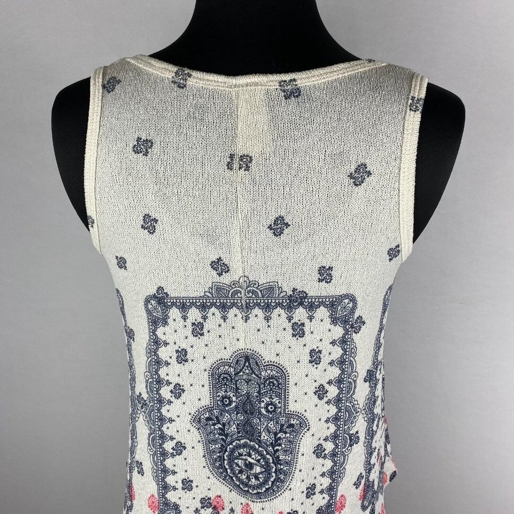 Scotty S Multicolor Knit Patterned Tank Top Rounded Hems - Picture 11 of 12
